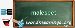 WordMeaning blackboard for maleseet